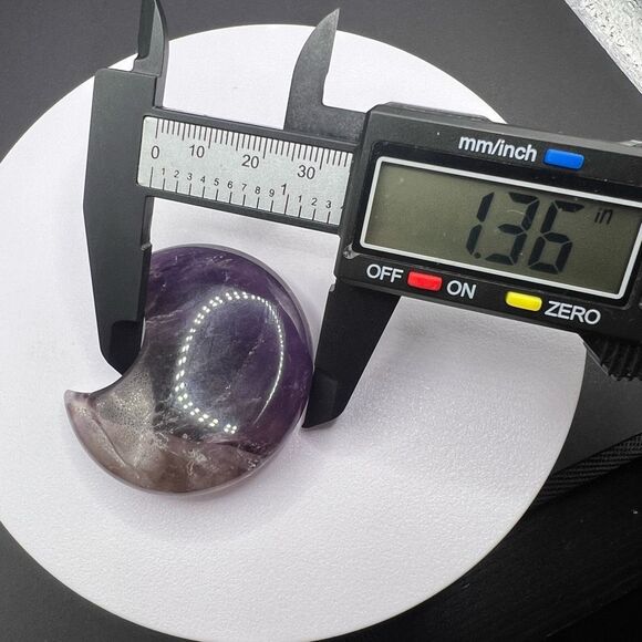 Amethyst Crystal Crescent Moon Carving Meditation Stone - Picture 8 of 10